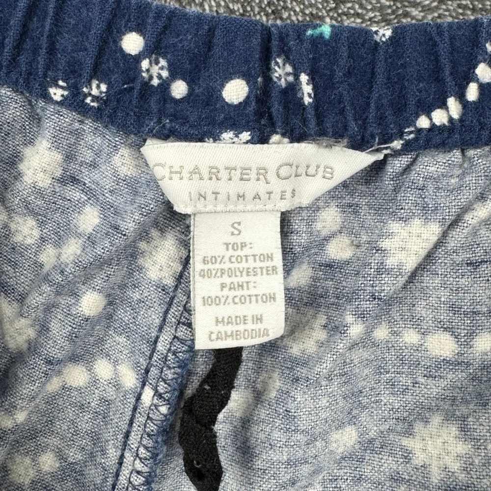 Charter‎ Club Intimates Womens Small Navy Blue Reindeer Snowflake Pajama Pants